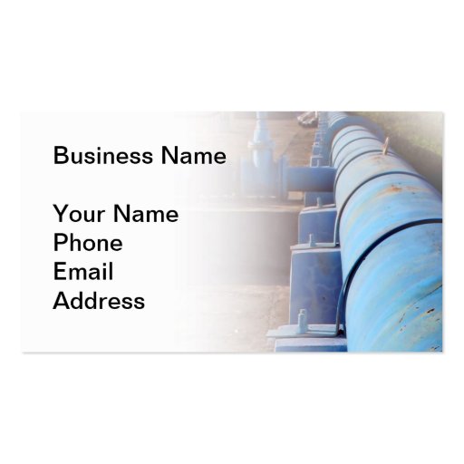 Large Blue Oil Pipeline For Refinery Business Cards (front side)