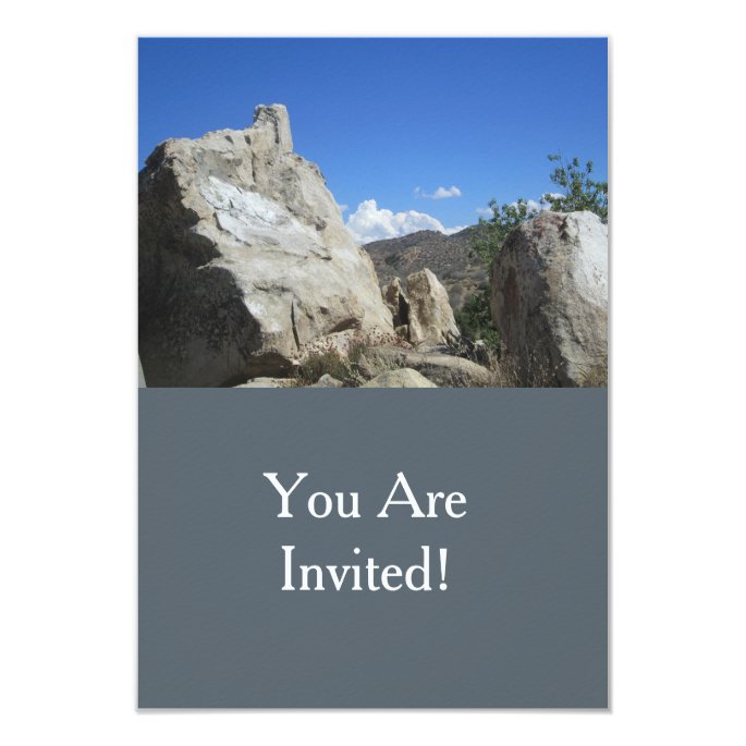 Large Boulder And Blue Sky 3.5x5 Paper Invitation Card