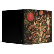 Large bouquet of flowers in a wooden tub 3 ring binder