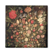 Large bouquet of flowers in a wooden tub magnets
