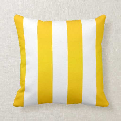Large Bright Yellow and White Stripes Throw Pillows Zazzle