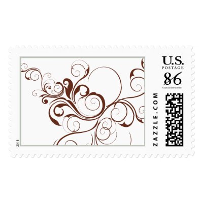 large burgundy modern swirl postage