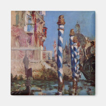Large Canal in Venice - Edouard Manet Refrigerator Magnet