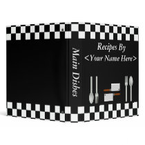 Large Checkerboard Personalized Recipe Binder