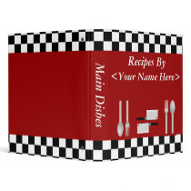 Large Checkerboard Personalized Recipe Binder