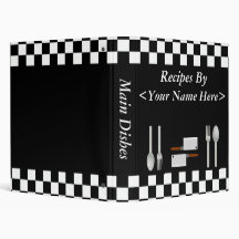 Large Checkerboard Personalized Recipe Binder