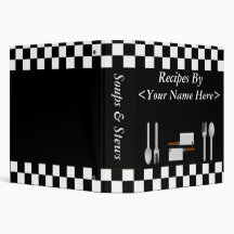 Large Checkerboard Personalized Recipe Binder