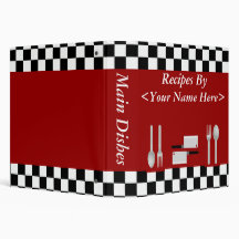 Large Checkerboard Personalized Recipe Binder