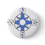 Large Compass Pinback Buttons