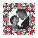 Large Damask Frame for Elegant Wedding Photo canvas prints