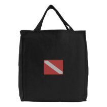 Large Diving Flag embroidered bags by ZazzleEmbroidery Large Diving Flag embroidered bags