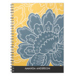 Large Floral Motif Personalized Notebook