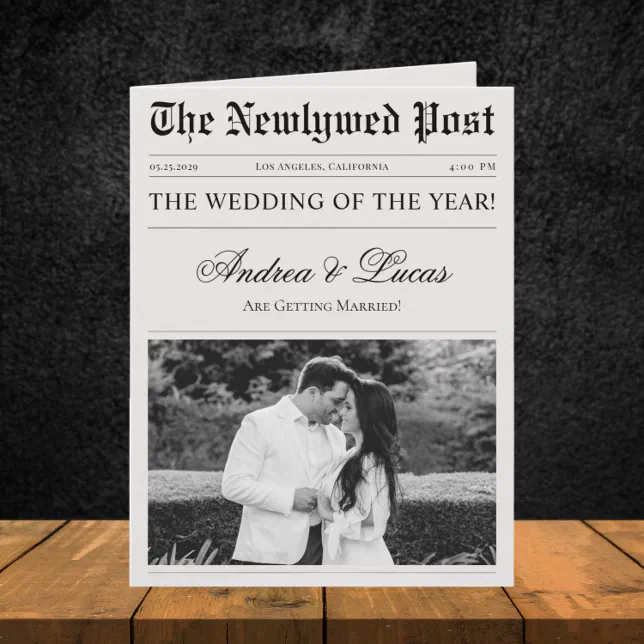 Large Foldable Wedding Newspaper Timeline Program Zazzle