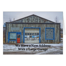 Large Garage - Funny Change of Address Cards
