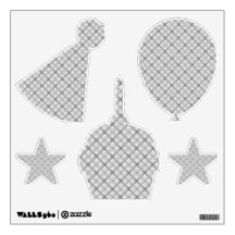 Large Gray Plaid Pattern Wall Decor