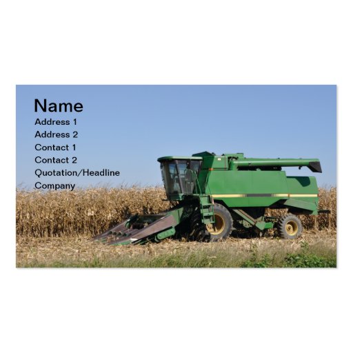 large green farming equipment business card