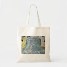 Large hanging metal bell tote bags