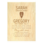 Large Heart with Woodgrain Wedding Invitation