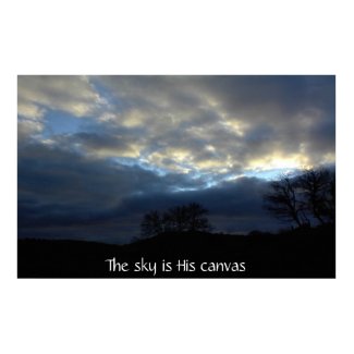 Large Inspirational Poster of Clouds at Dusk print