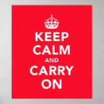 Large Keep Calm And Carry On Poster