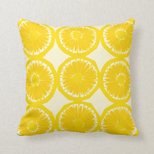 lemon print pillow