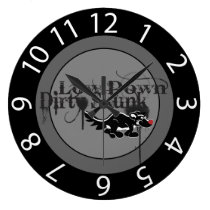 Large Low Down Dirty Skunk Wall Clock wall clocks
