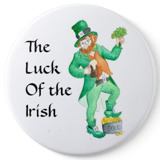 Large 'Luck of the Irish' Button button