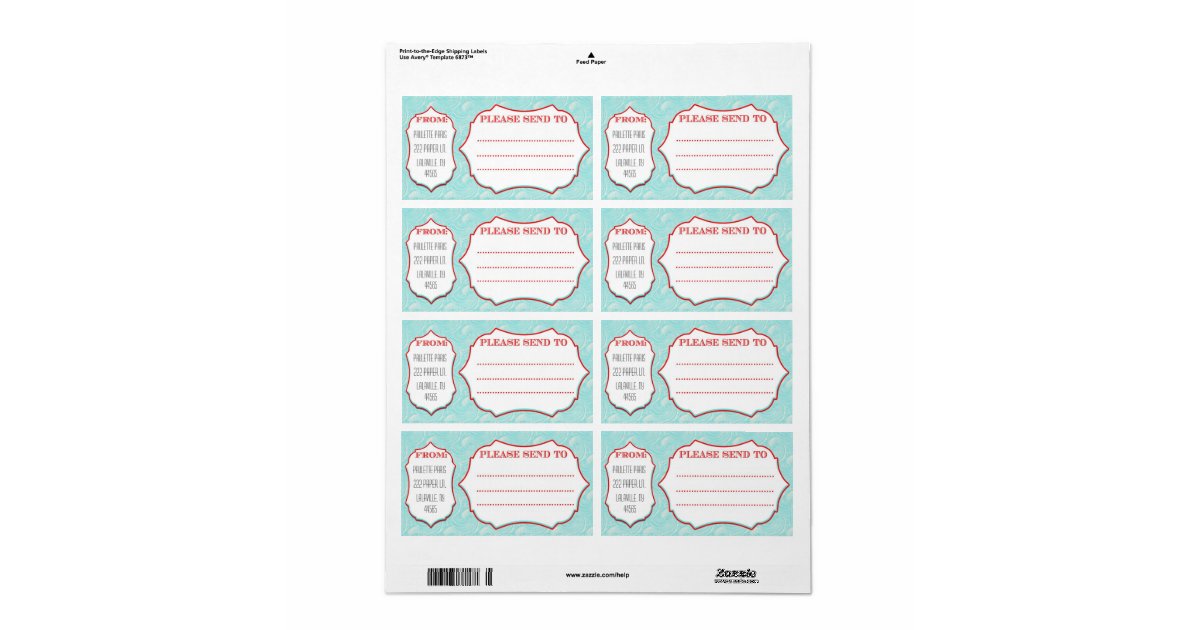 Large Mailing Labels Aqua Wave Zazzle