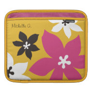 Large modern flower print personalized yellow pink rickshawsleeve