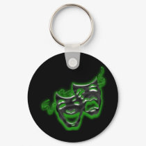 Large Neon Green Masks Keychain by CaughtintheAct Large Neon Green Masks Keychain