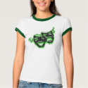 Large Neon Green Masks Ladies Ringer T t-shirts