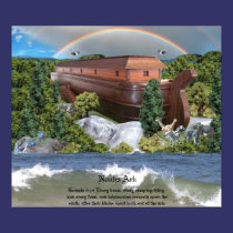 Large Noahs Ark Diorama Gloss Canvas Picture posters