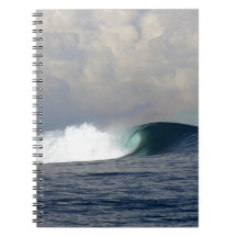 Large ocean surfing wave spiral note books