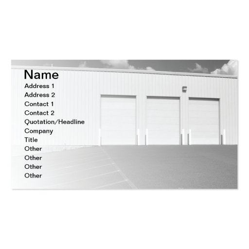 large outdoor utility garage business card template (front side)