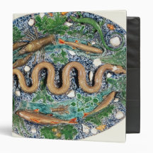 Large oval dish moulded in relief vinyl binders