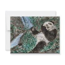 Large Panda Pla y Blurred Mosaic invitations by WeddingWorks Large Panda Pla y Blurred Mosaic invitations