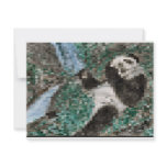 Large Panda Pla y Blurred Mosaic Invite