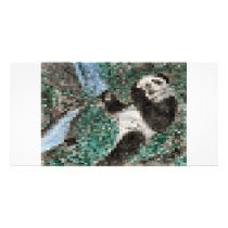 Large Panda Pla y Blurred Mosaic photo cards by WeddingWorks Large Panda Pla y Blurred Mosaic photo cards