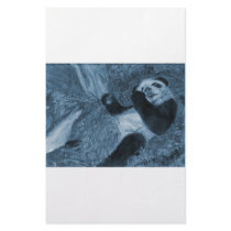 Large Panda Play Blue Hue stationery