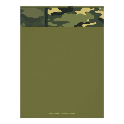 Large Party Invitation: Green Military Camouflage