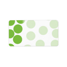 Large Pea Green Dots on White. Address Label