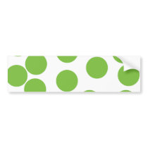 Large Pea Green Dots on White. Bumper Sticker
