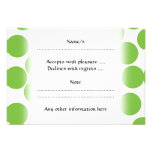 Large Pea Green Dots on White. Custom Invitations