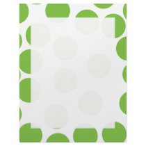 Large Pea Green Dots on White. Customized Letterhead