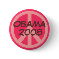 Large Peace Button, OBAMA, 2008 by reddaisydesigns Large Peace Button, OBAMA, 2008