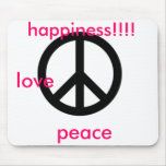 large_peace_symbol, love, peace, happiness!!!! mouse mats