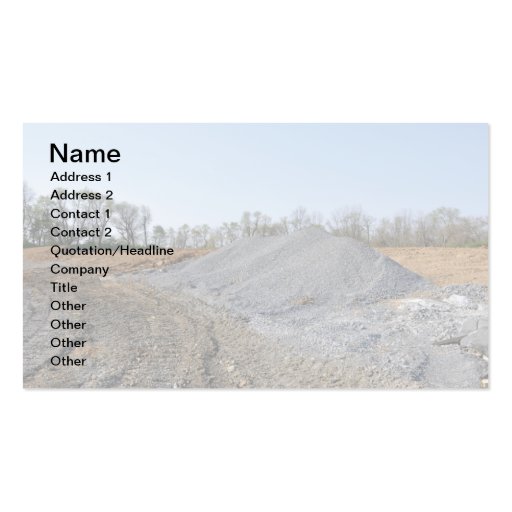 large pile of gravel or rocks business card template (front side)