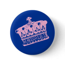 Large Pink Crown or Tiara buttons