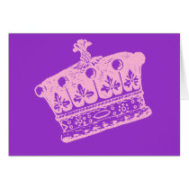 Large Pink Crown or Tiara cards