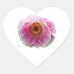 Large Pink Poppy Heart Sticker
